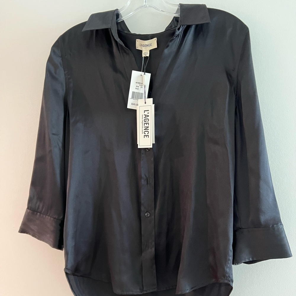 L’AGENCE black silk button up; XS; NWT!